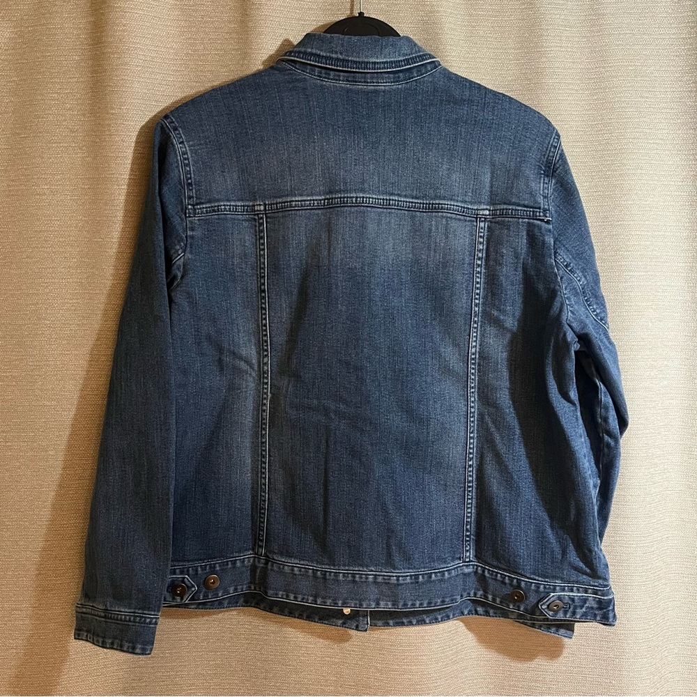 J. Jill Denim Classic Button-Front Jacket in "Seamst Wash" Size 1X Stretch - Picture 2 of 11